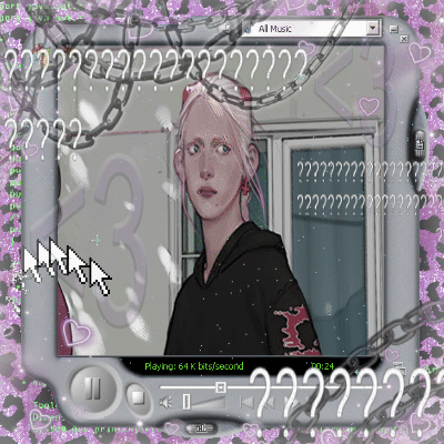 Blinkie GIF with a portrait of Valera, who has light hair