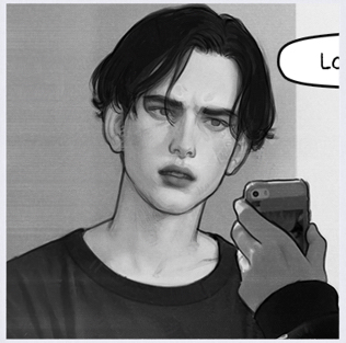 Ruslan looking at his phone